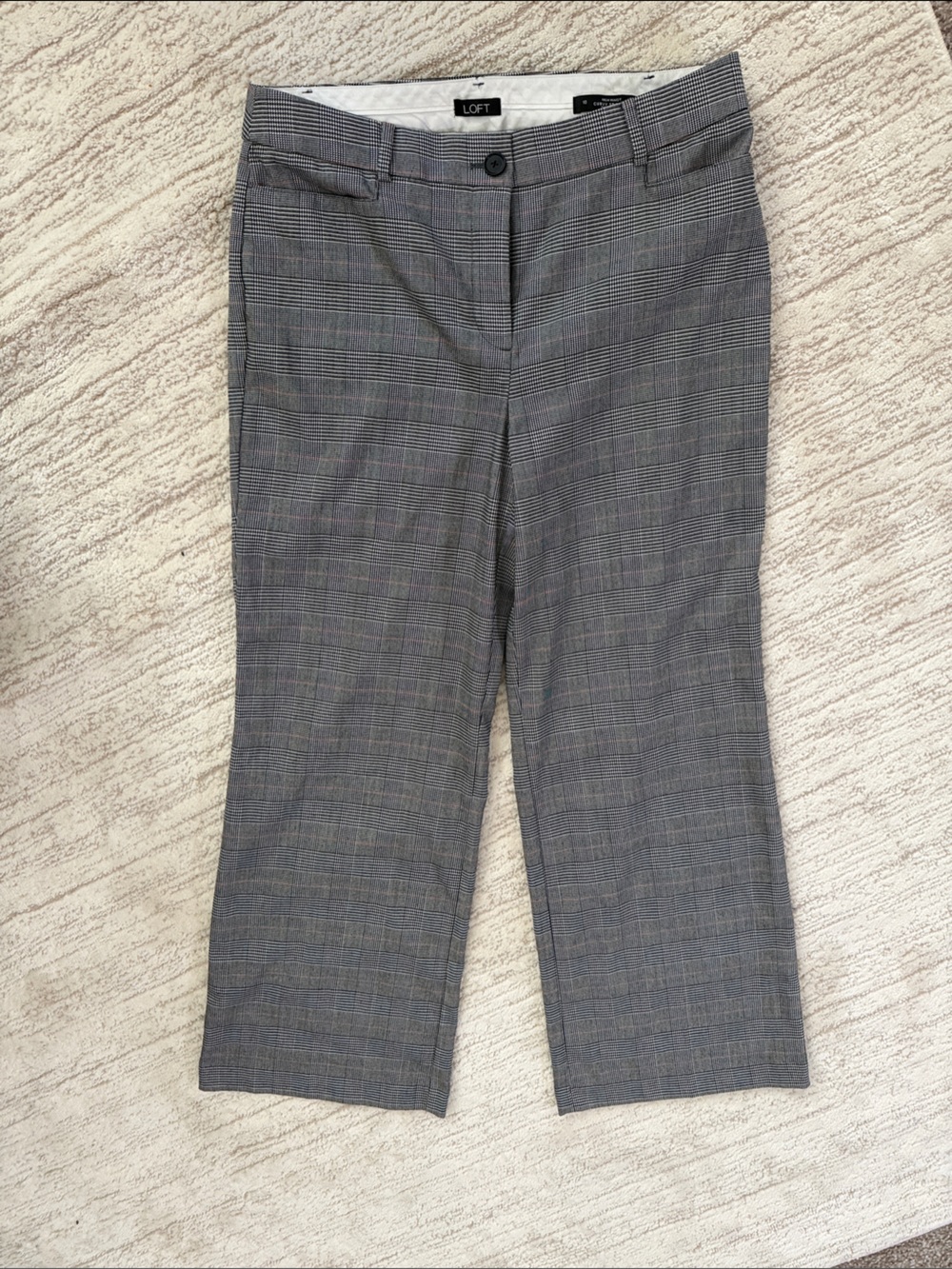 LOFT Plaid high waist curvy trousers Pants 10